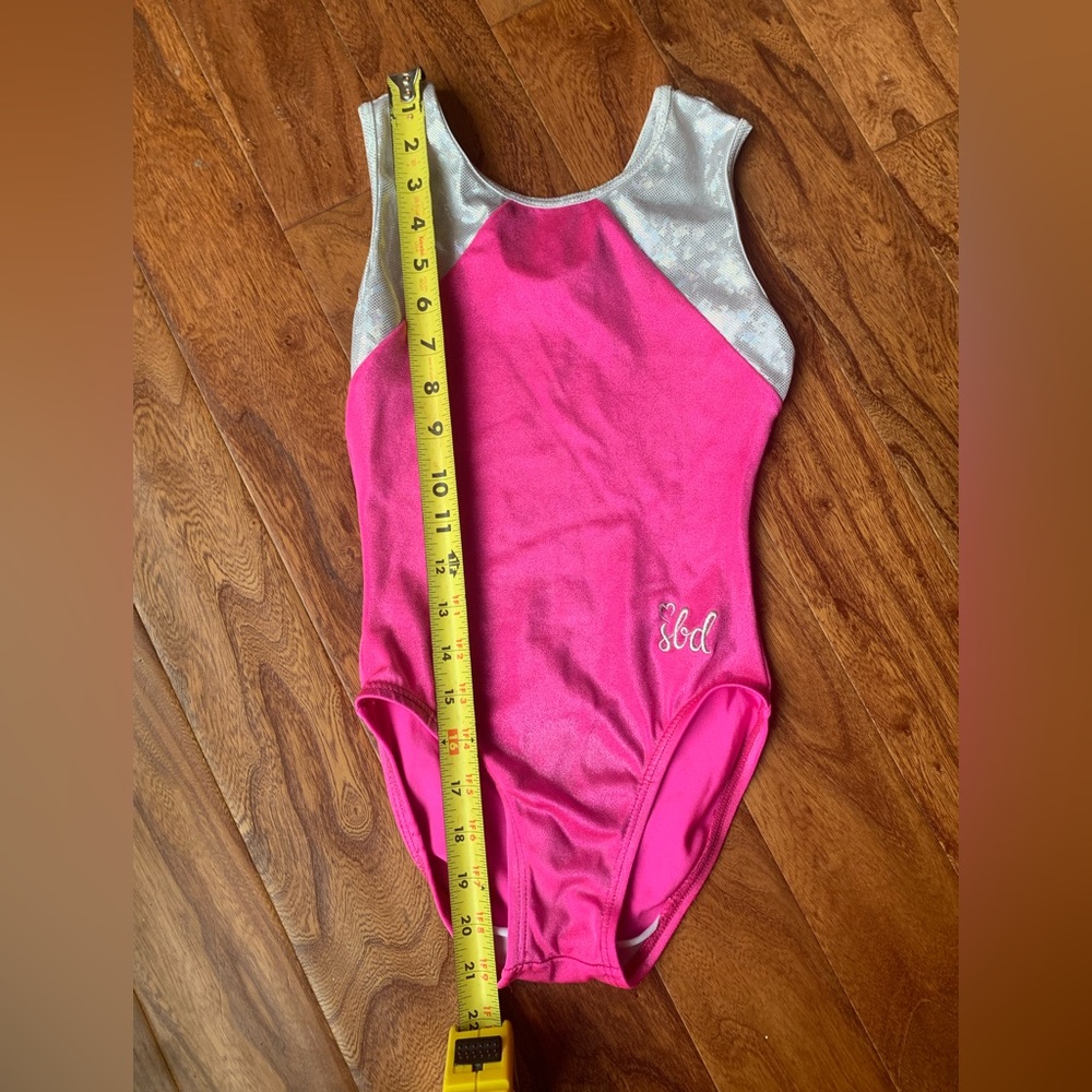 SBD Leotard Size 9-11. Pink and Silver. Barbiecore.